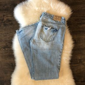 Light wash, distressed Hollister jeans